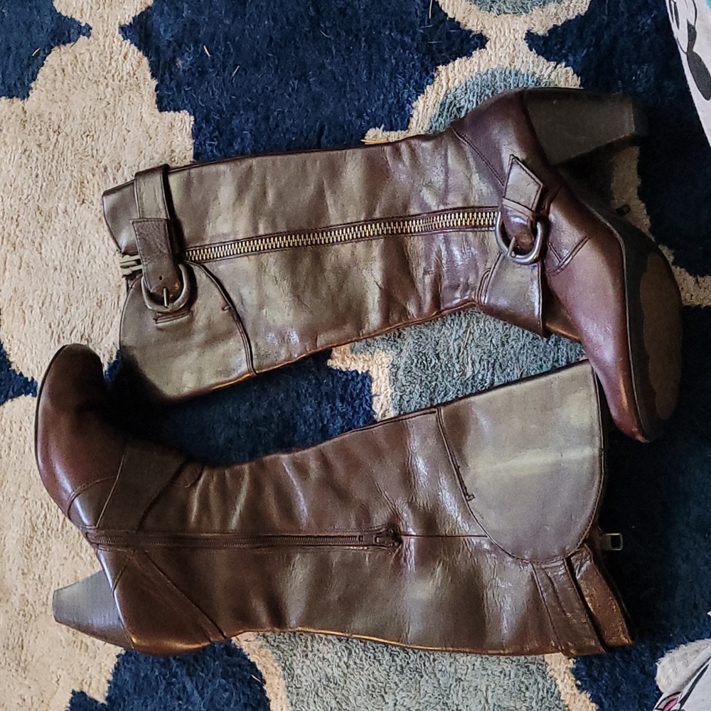 Knee high leather boots